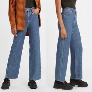 NWT Levis Dark Blue Wash High Rise Straight Leg Cropped Jeans Size 27